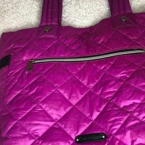 Pink puffer Calvin Klein bag